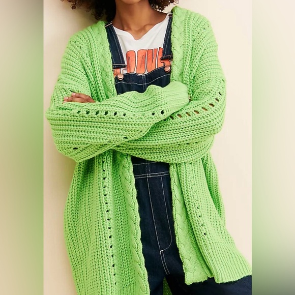 FARM Rio Sweaters - Farm Rio Shaker Stitch oversized cardigan